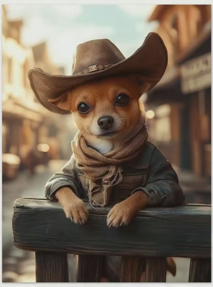 Cowboy-Hund im Wilden Westen – Wanddeko -